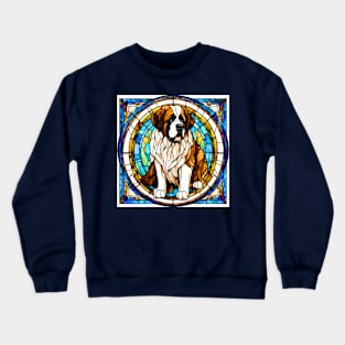 Stained Glass Saint Bernard Crewneck Sweatshirt